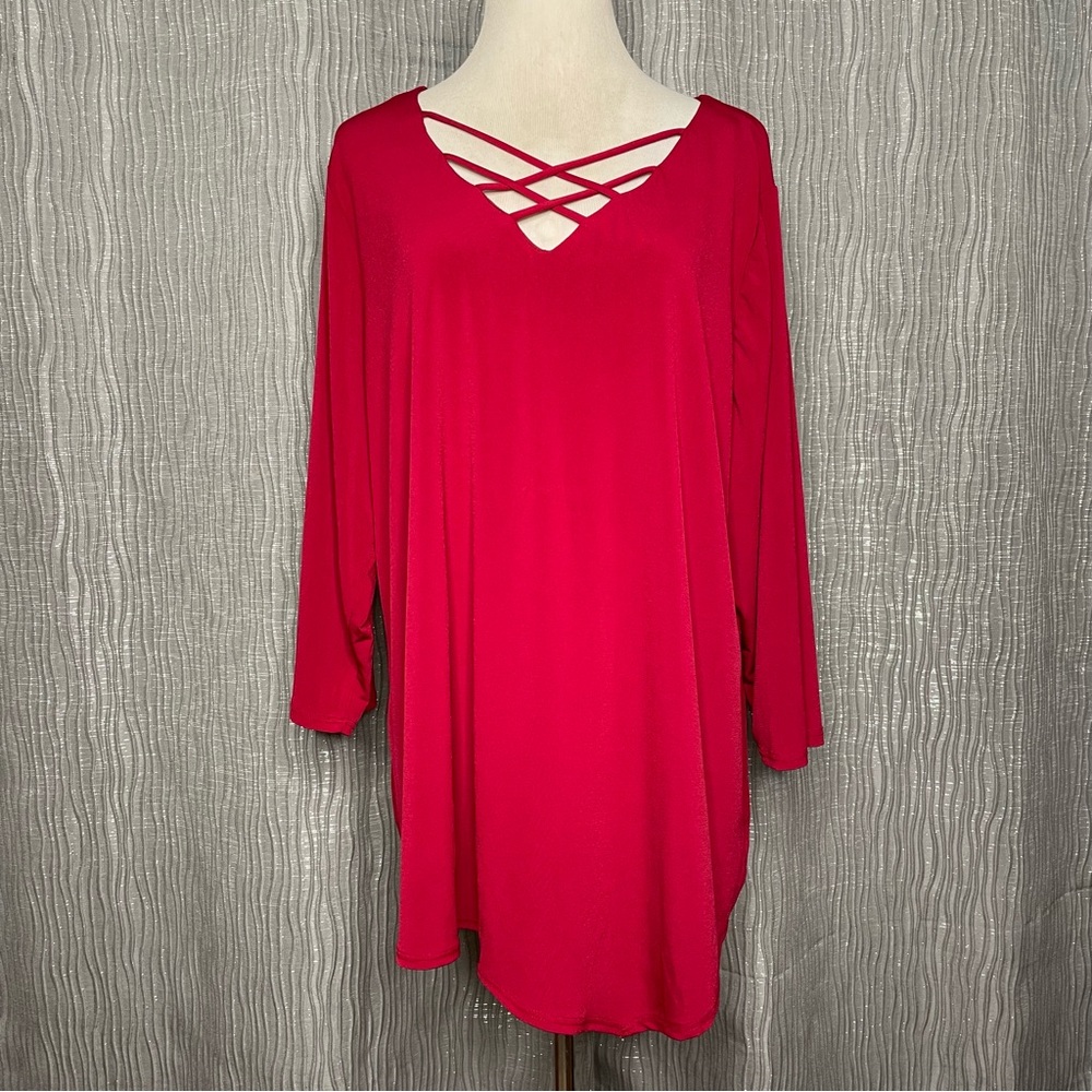 Lattice V neck top